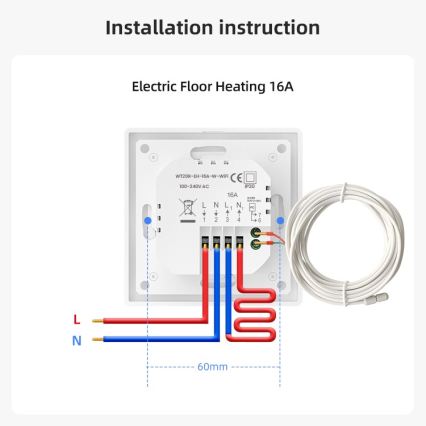 Immax NEO 07555L - SMART-termostaatti sähköiseen lattialämmitykseen 230V/16A