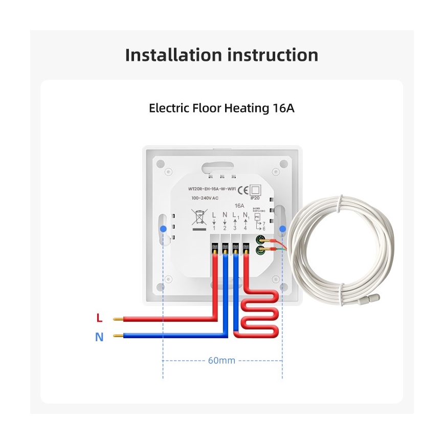 Immax NEO 07555L - SMART-termostaatti sähköiseen lattialämmitykseen 230V/16A