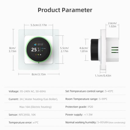 Immax NEO 07555L - SMART-termostaatti sähköiseen lattialämmitykseen 230V/16A