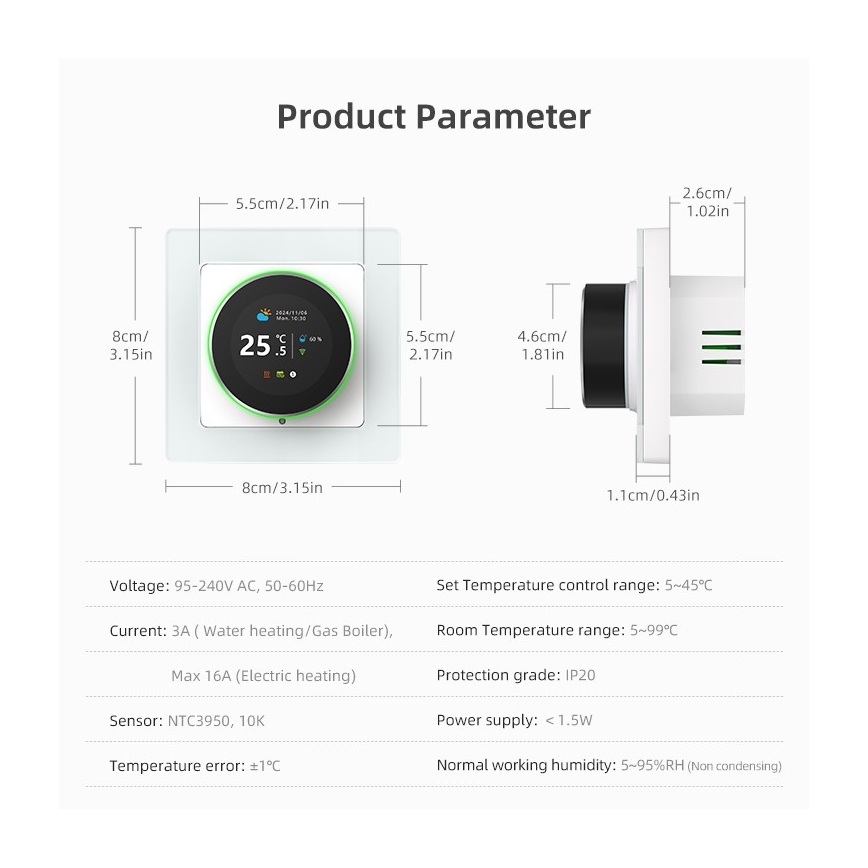Immax NEO 07555L - SMART-termostaatti sähköiseen lattialämmitykseen 230V/16A
