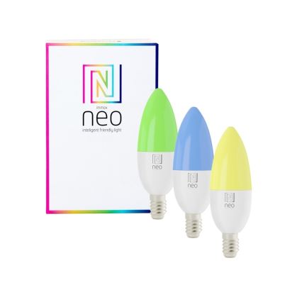Immax NEO 07716CDO - SETTI 3x LED RGB+CCT Himmennettävä lamppu E14/6W/230V Wi-Fi Tuya + kauko-ohjaus