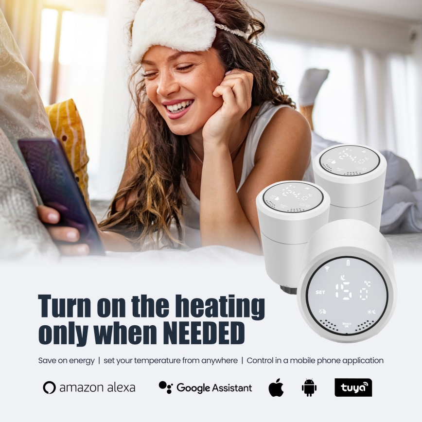 Immax NEO 07732C-SET 4x termostaattipää + BRIDGE PRO v3 2xAA/3V Wi-Fi Tuya