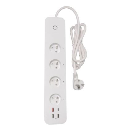 Immax NEO 07771L - NEO LITE Smart -jatkojohto, 4 AC-pistorasiaa + 3 USB-porttia + 1 USB-C-portti, Wi‑Fi, Tuya-yhteensopiva