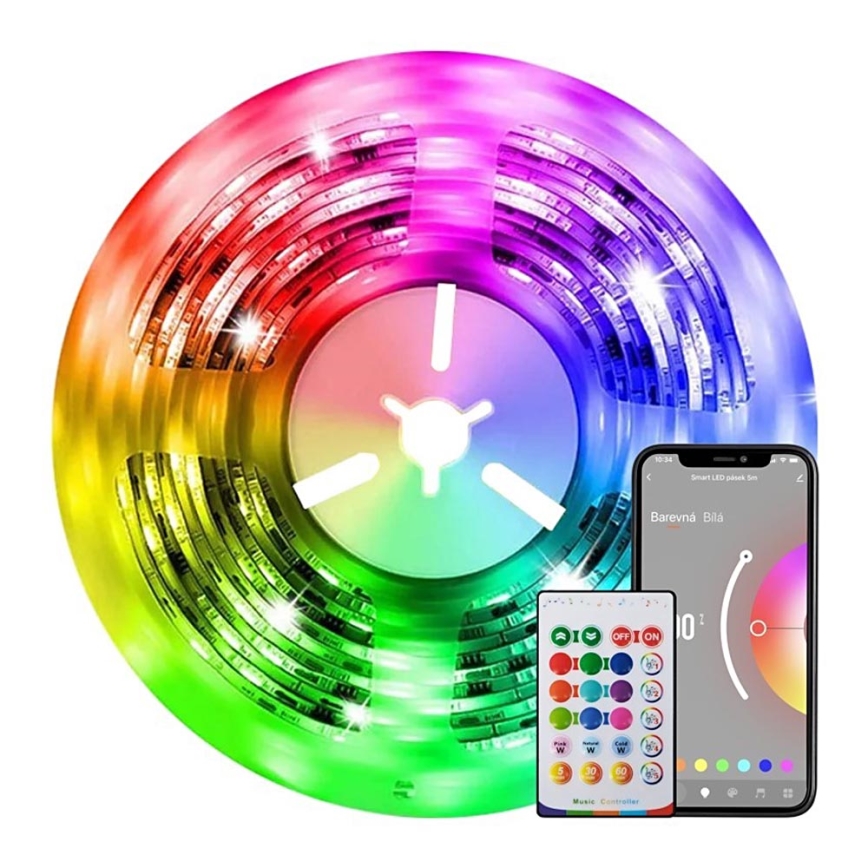 Immax NEO 07775L - LED RGB+CCT Himmennettävä nauha NEO LITE LED/48W/230V 10 m IP65 MUSIC Wi-Fi Tuya + kauko-ohjaus