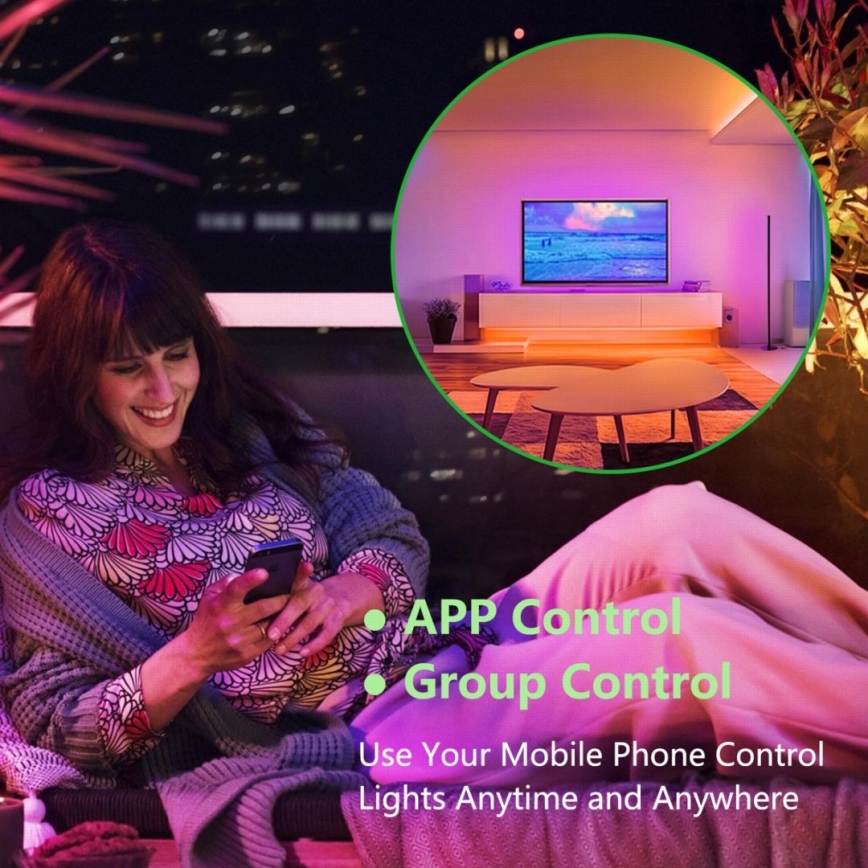 Immax NEO 07776L - LED RGB himmennettävä lattiavalaisin AMBIENTE LED/12W/230V Wi-Fi Tuya + kaukosäädin