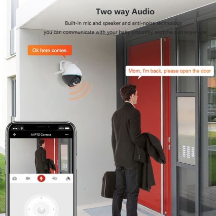 Immax NEO 07782L - Älykäs ulkokamera anturilla BALL 355° P/T 4MP IP65 Wi-Fi Tuya