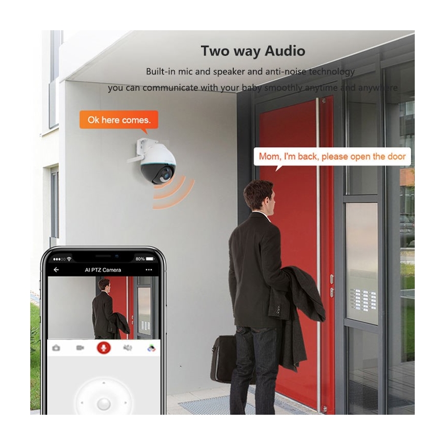 Immax NEO 07782L - Älykäs ulkokamera anturilla BALL 355° P/T 4MP IP65 Wi-Fi Tuya