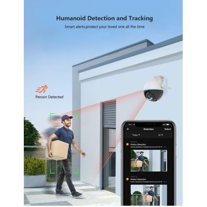 Immax NEO 07782L - Älykäs ulkokamera anturilla BALL 355° P/T 4MP IP65 Wi-Fi Tuya