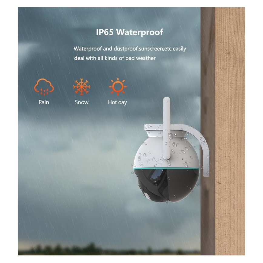 Immax NEO 07782L - Älykäs ulkokamera anturilla BALL 355° P/T 4MP IP65 Wi-Fi Tuya