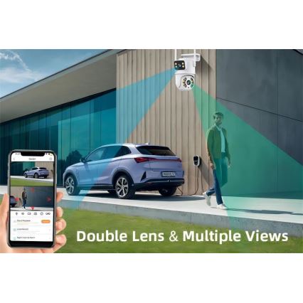 Immax NEO 07783L - Älykäs ulkokamera DOUBLE-anturilla 355° P/T 2x2MP IP65 Wi-Fi Tuya