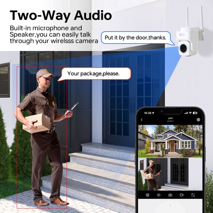 Immax NEO 07793L - Älykäs ulkokamera CUBE 4MP -anturilla 5V IP65 Wi-Fi Tuya