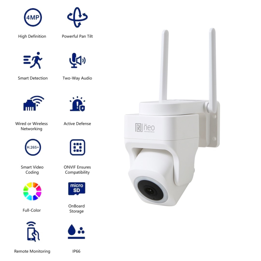 Immax NEO 07793L - Älykäs ulkokamera CUBE 4MP -anturilla 5V IP65 Wi-Fi Tuya