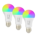 Immax NEO 07794CDO - 3 kpl himmennettäviä LED-lamppuja RGB+CCT E27/14W/230V 2700K-6500K Tuya Wi-Fi + kaukosäädin