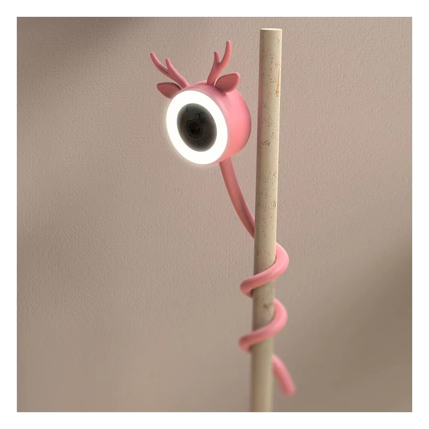 Immax NEO 07798L - Älykäs ladattava itkuhälytin 5V Wi-Fi Tuya vaaleanpunainen