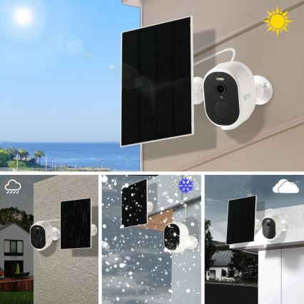 Immax NEO 07802L - Älykäs ulkokäyttöön tarkoitettu aurinkokamera BARREL-anturin kanssa 5000 mAh Wi-Fi Tuya IP65