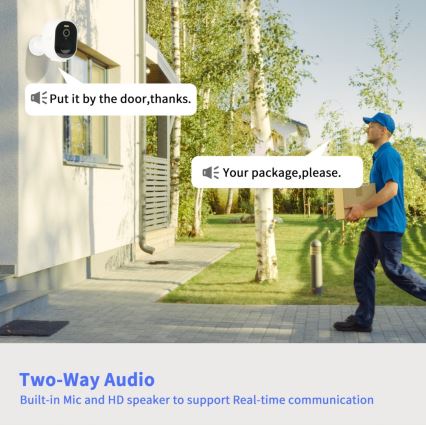 Immax NEO 07802L - Älykäs ulkokäyttöön tarkoitettu aurinkokamera BARREL-anturin kanssa 5000 mAh Wi-Fi Tuya IP65