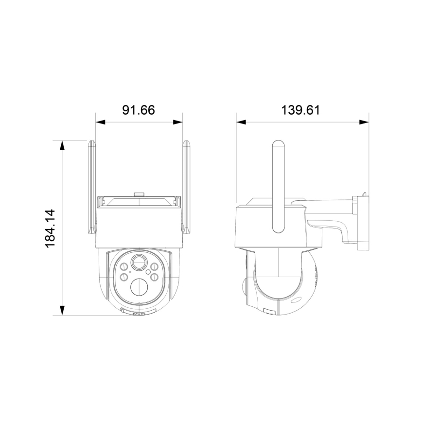 Immax NEO 07804L - Älykäs ulkokäyttöön tarkoitettu aurinkokamera, jossa 9000 mAh akku, Wi-Fi, Tuya ja IP65-suojaus