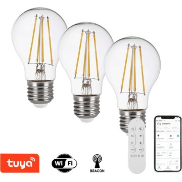 Immax NEO 07806CDO - 3 kpl setti LED CCT himmennettävä lamppu E27/3W/230V Wi-Fi + kaukosäädin