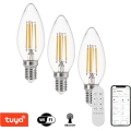 Immax NEO 07807CDO - Setti 3 kpl himmennettäviä LED CCT-lamppuja E14/4W/230V Tuya Wi-Fi + kaukosäädin