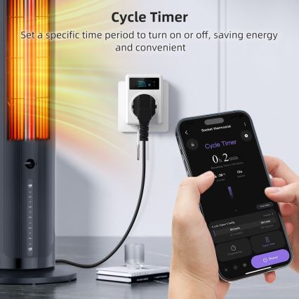 Immax NEO 07811L - Älypistoke lämpömittarilla F 3680W Wi-Fi
