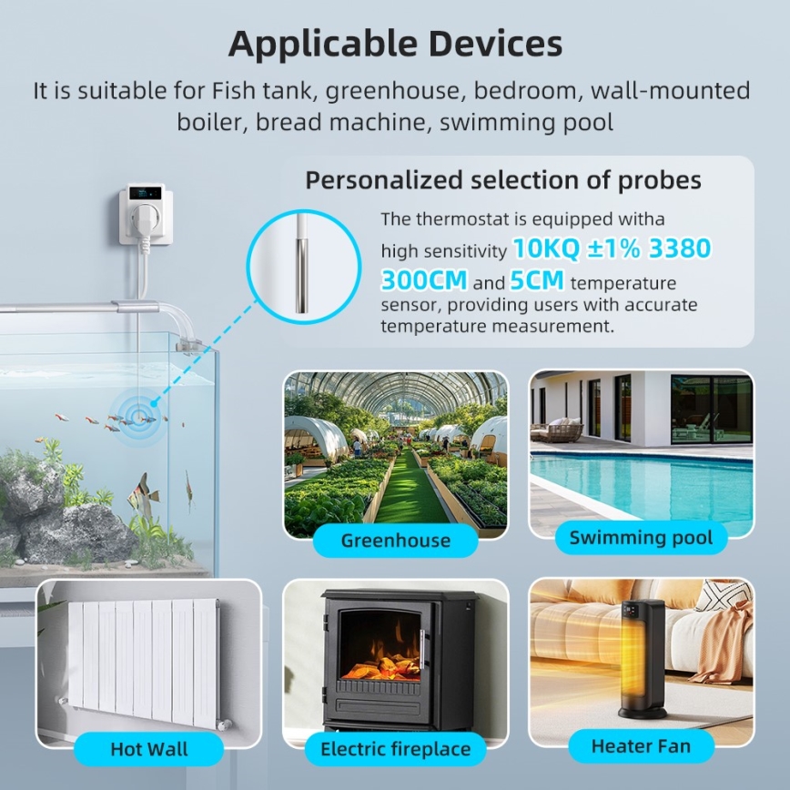 Immax NEO 07811L - Älypistoke lämpömittarilla F 3680W Wi-Fi