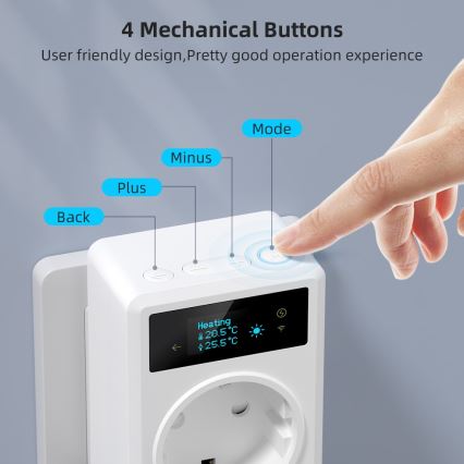 Immax NEO 07811L - Älypistoke lämpömittarilla F 3680W Wi-Fi