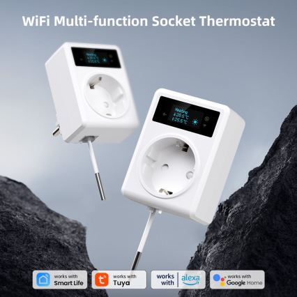 Immax NEO 07811L - Älypistoke lämpömittarilla F 3680W Wi-Fi