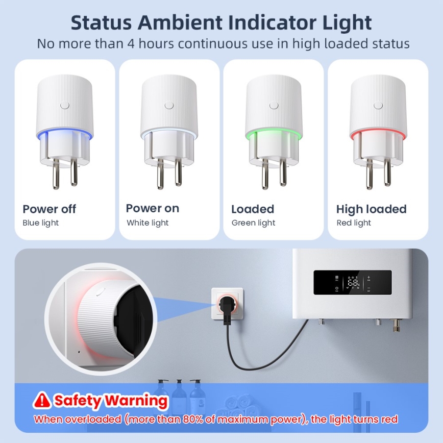 Immax NEO 07812L - Älykäs pistorasia E 3500W Wi-Fi