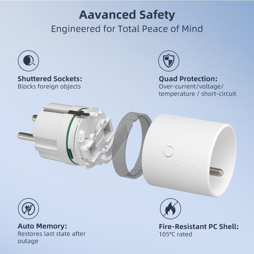 Immax NEO 07812L - Älykäs pistorasia E 3500W Wi-Fi