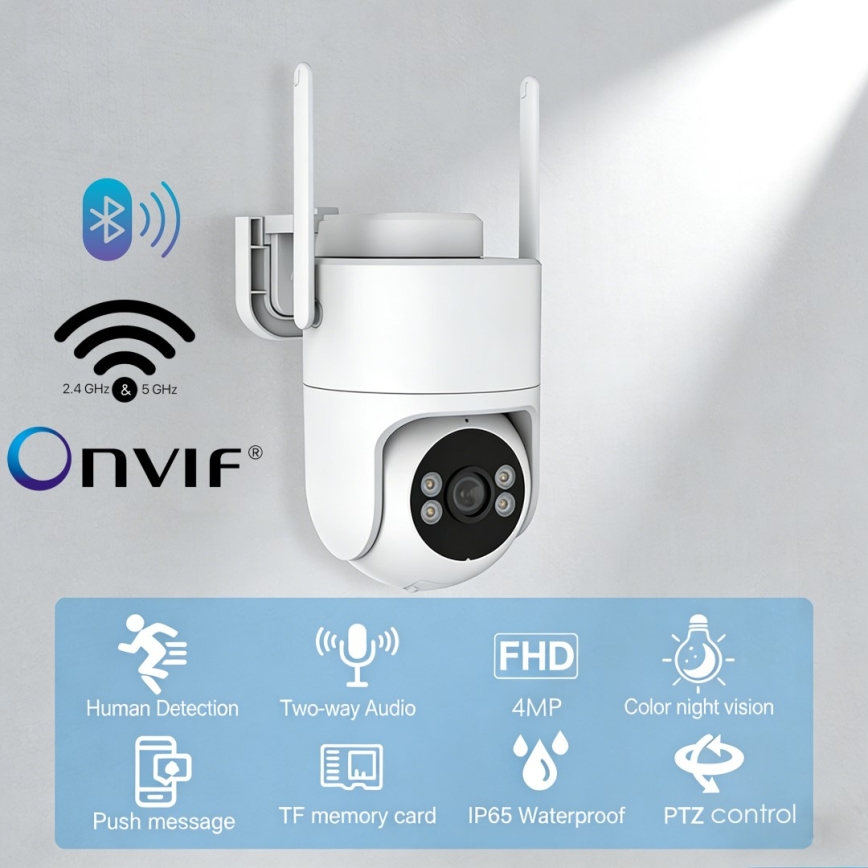 Immax NEO 07819L - Älykäs ulkokamera 4 MP:n kamerakennolla, 5 V, IP65, Wi-Fi