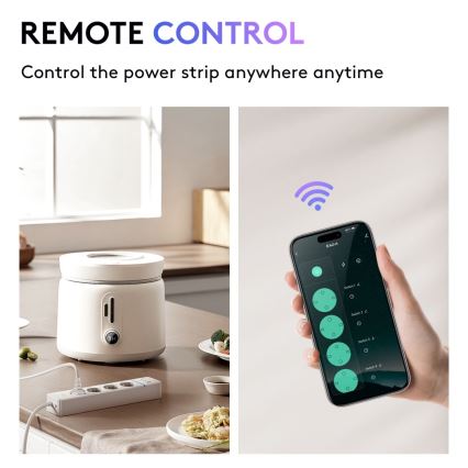 Immax NEO 07821L - Jatkojohto NEO LITE Smart 4AC+1xUSB+2xUSB-C Wi-Fi