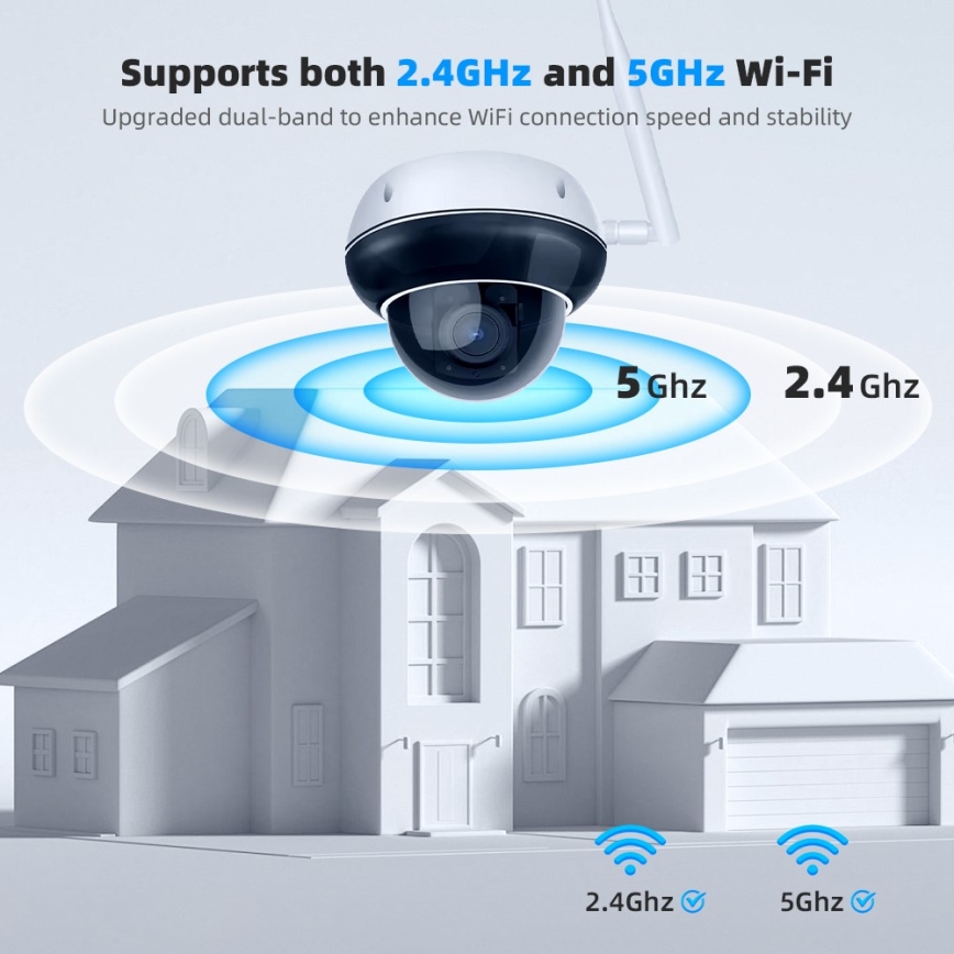 Immax NEO 07825L - Älykäs ulkokamera DOME-anturilla, 5 MP, 230 V, IP66, TUYA, Wi‑Fi