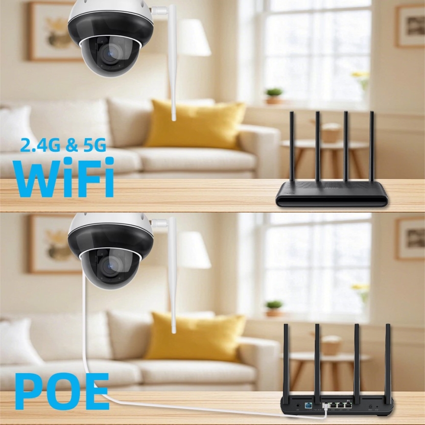 Immax NEO 07825L - Älykäs ulkokamera DOME-anturilla, 5 MP, 230 V, IP66, TUYA, Wi‑Fi