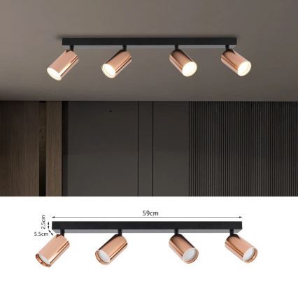 Immax NEO 08303L - Kohdevalaisin PUNTO 4xGU10/9W/230V ruusukulta