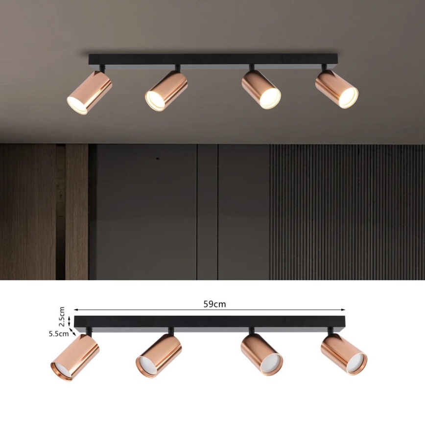 Immax NEO 08303L - Kohdevalaisin PUNTO 4xGU10/9W/230V ruusukulta