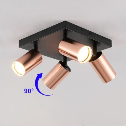 Immax NEO 08304L - Kohdevalaisin PUNTO 4xGU10/9W/230V ruusukultainen