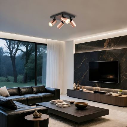 Immax NEO 08304L - Kohdevalaisin PUNTO 4xGU10/9W/230V ruusukultainen