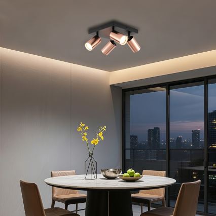 Immax NEO 08304L - Kohdevalaisin PUNTO 4xGU10/9W/230V ruusukultainen