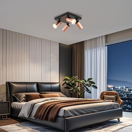 Immax NEO 08304L - Kohdevalaisin PUNTO 4xGU10/9W/230V ruusukultainen