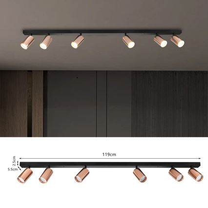 Immax NEO 08305L - Kohdevalaisin PUNTO 6xGU10/9W/230V ruusukulta