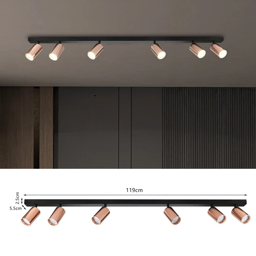 Immax NEO 08305L - Kohdevalaisin PUNTO 6xGU10/9W/230V ruusukulta