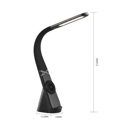 Immax NEO 09110L - Himmennettävä LED-pöytävalaisin langattomalla latauksella MAGIC LED/5W/230V musta