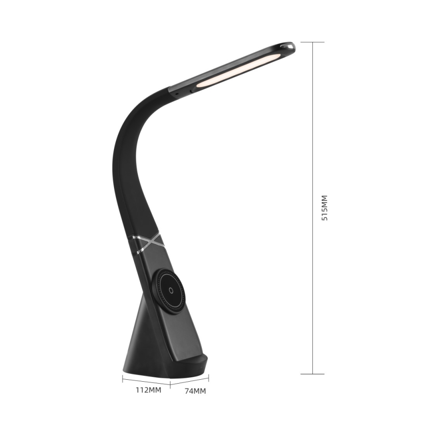 Immax NEO 09110L - Himmennettävä LED-pöytävalaisin langattomalla latauksella MAGIC LED/5W/230V musta
