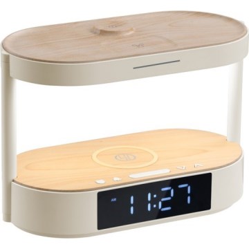 Immax NEO 09111L - Himennettävä LED-pöytävalaisin herätyskellolla ja latauksella TRIPLE DOCK LED/1,5W/5V