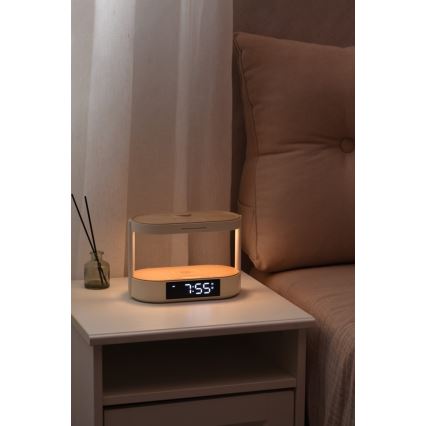 Immax NEO 09111L - Himennettävä LED-pöytävalaisin herätyskellolla ja latauksella TRIPLE DOCK LED/1,5W/5V