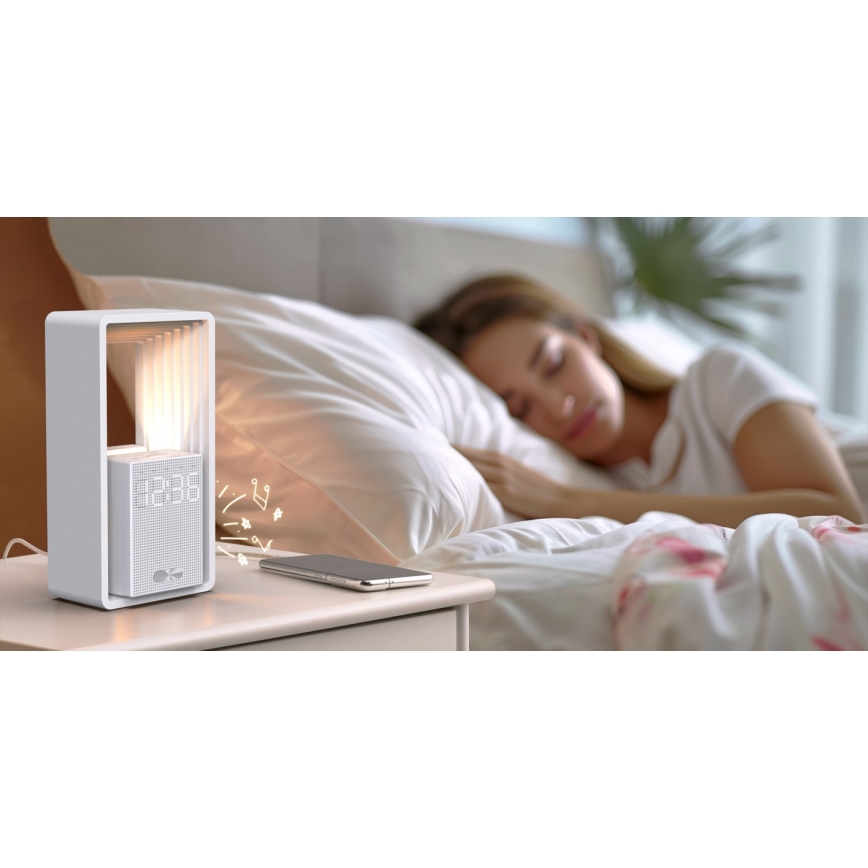 Immax NEO 09113L - LED-pöytälamppu herätyskellolla ja latauksella CALM LED/3,5W/5V