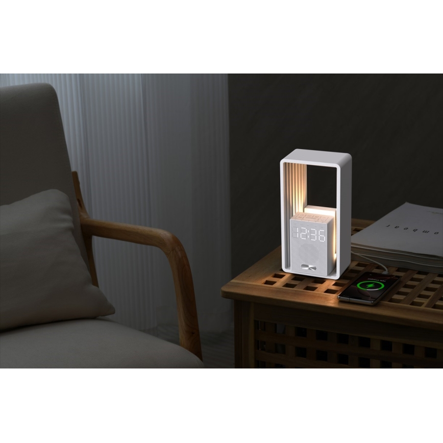 Immax NEO 09113L - LED-pöytälamppu herätyskellolla ja latauksella CALM LED/3,5W/5V