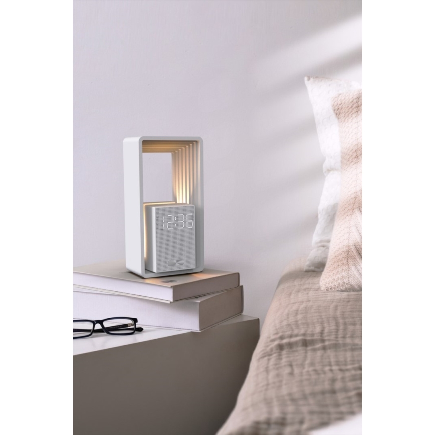 Immax NEO 09113L - LED-pöytälamppu herätyskellolla ja latauksella CALM LED/3,5W/5V