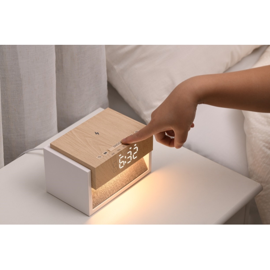 Immax NEO 09114L - LED-pöytälamppu herätyskellolla ja latauksella CALM LED/1,2W/5V