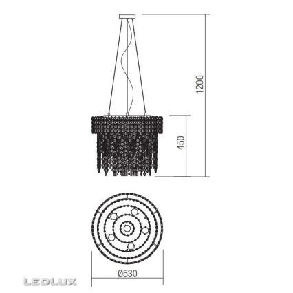 Incanti ITV PR6 10 60 - Kristallikruunu johdossa TREVI 6xGU10/50W/230V